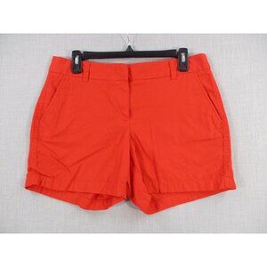 J.Crew Womens Red Broken-In Chino Shorts Size 8 100% Cotton Casual Summer Wear